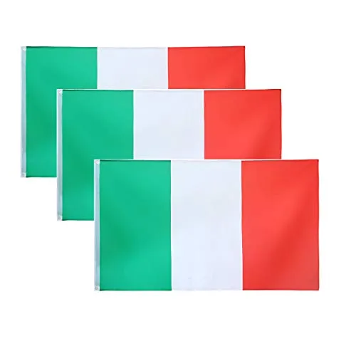 3 Pezzi 90 X 150 cm Bandiera dell'Italia Bandiere Italiane Nazionali per Festival Italiani con 2 Occhielli in Metallo all'aperto per Feste Decorazione Resistente alle intemperie Impermeabile