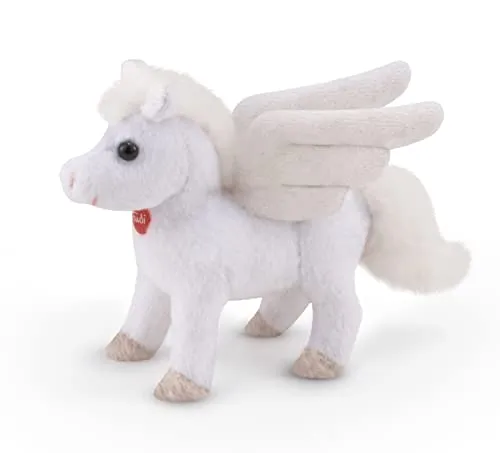 Trudi 52440 - Piccolo circa 10 cm, taglia XXS, peluche con materiali morbidi e dettagli curati, lavabile, per bambini e neonati, 6 x 10 x 12 cm, colore: bianco pegaso