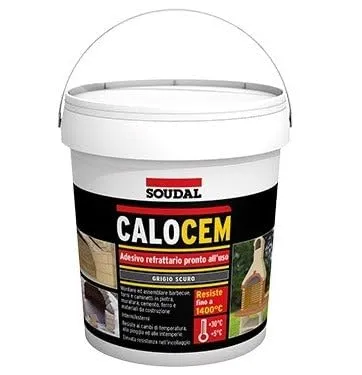 ADESIVO REFRATTARIO SOUDAL"CALOCEM" 2,5KG COLORE GRIGIO