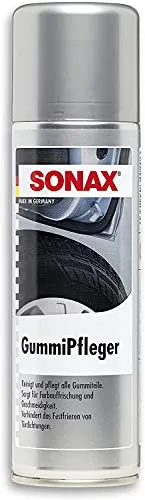 SONAX Nerogomme Spray, Pulisce e Mantiene Elastiche Tutte le Parti in Gomma e Ne Ravviva i Colori e la Flessibilità, Protegge le Guarnizioni dal Gelo, 300 ml, Articolo Numero 03402000-290