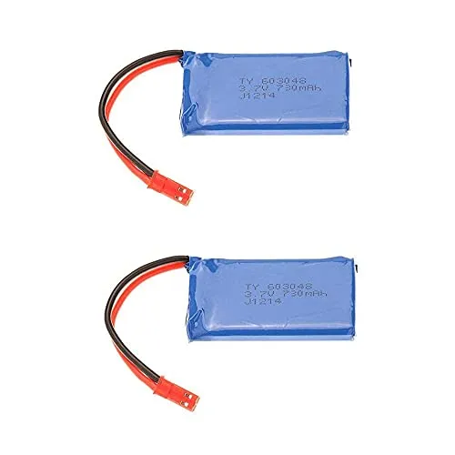 YUNIQUE ITALIA 2 Pezzi Batteria Lipo Ricaricabile (3.7V 730mAh) per Drone quadricottero Wltoys V636 V686 V686G V686K JJRC V686