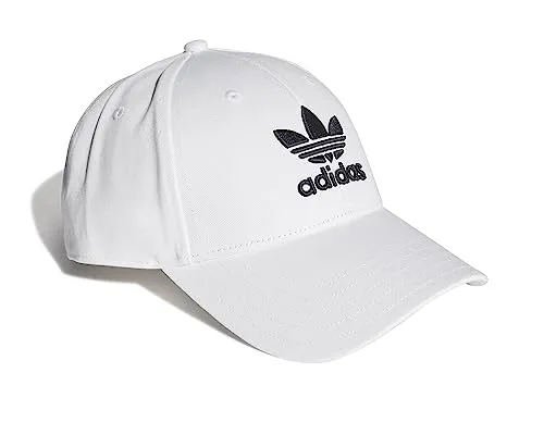 adidas Baseball Class Trefoil Cappellino con Visiera, Uomo, White/Black, Taglia Unica