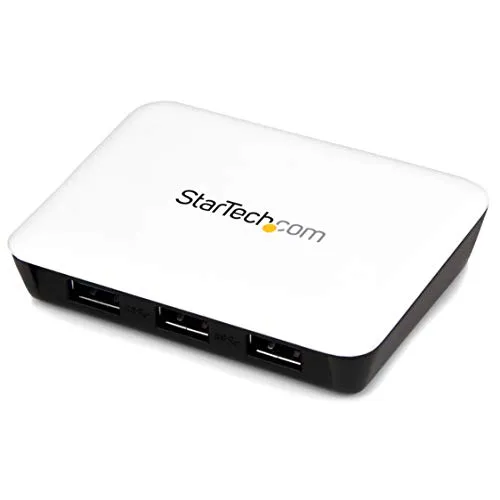 StarTech.com Adatattore di Rete Nic USB 3.0 a Ethernet Gigabit con 3 Porte Hub, Bianco