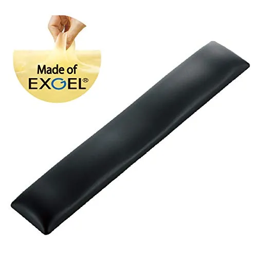 ELECOM-Japan Brand- Wrist Rest FITTIO Long Type/Fatigue Reduction/Ergonomic Design/Comfortable/Memory Foam/Anti Skid Black MOH-FTPBK