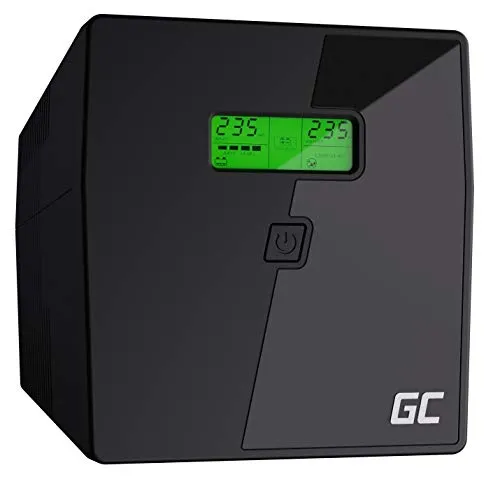 Green Cell® Gruppo di continuità UPS Potenza 1000VA (700W) 230V Alimentatore protezione da sovratensioni line interactive AVR Onda sinusoidale pura USB/RJ45 2X Schuko 2X IEC Uscite con Display LCD