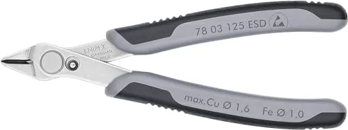 Knipex Electronic Super Knips Esd Rivestiti in Materiale Bicomponente 125 Mm (Confezione Self-Service/Blister) 78 03 125 Esdsb