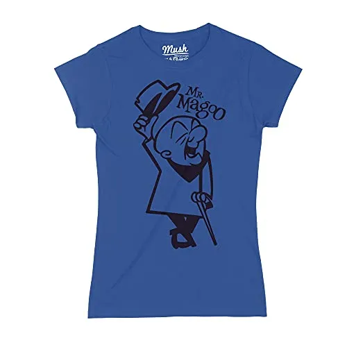 MUSH T-Shirt MR.MAGOO - Cartoon by Dress Your Style - Donna-XL-Blu Royal