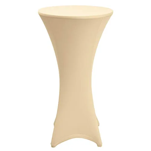 Beautissu Fodera elastica per tavoli alti da bar Stella Ø 70-75cm - rivestimento elastico per tavolini bistrot - crema