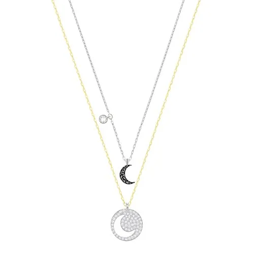 Swarovski Set di pendenti Crystal Wishes Moon, nero, placcatura mista