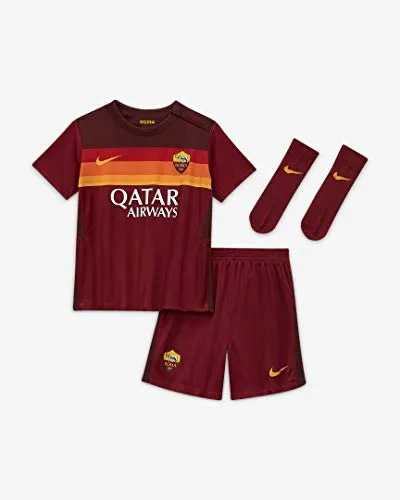 Nike Roma I NK BRT Kit HM, Set da Calcio Unisex Bimbi, Team Crimson/Dark Team Red/(University Gold) (Full Sponsor), 24-36M