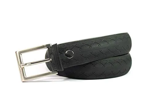 MNMUR - Cintura da uomo in copertone di bicicletta nero, taglia S/M. Fatta a mano in Italia.