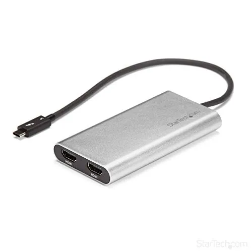 StarTech.com Adattatore Thunderbolt 3 a doppio HDMI - Compatibile Mac e Windows - 4K 60Hz - Convertitore USB-C TB3 a HDMI