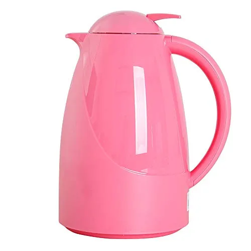 DXDRT Thermos, brocca del caffè Isolato Termica Succo Caraffa a Doppia Parete Isolante Pot Milk Tea Grande Bottiglia di Acqua Calda, 1.0 L (Color : Pink)