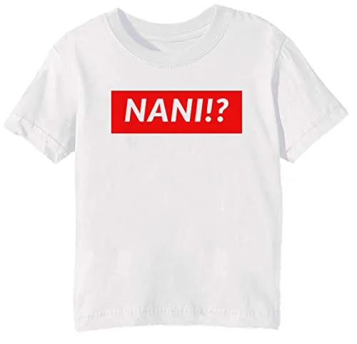 Erido Nani! Bambini Unisex Ragazzi Ragazze T-Shirt Maglietta Bianco Maniche Corte Dimensioni 2XS Kids Boys Girls White XX-Small Size 2XS