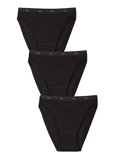 Sloggi 100 Tai - Slip da Donna, Confezione da 3, Nero, 5 IT