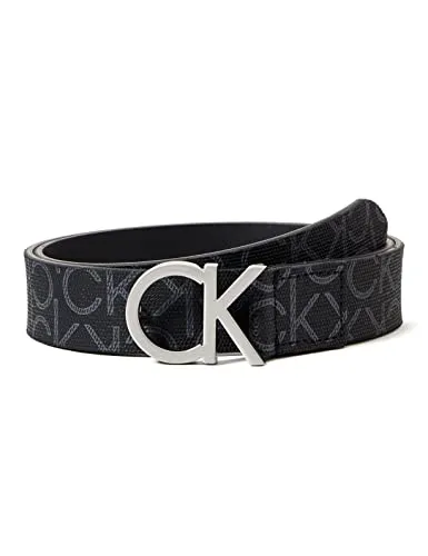 Calvin Klein Cintura Donna CK Mono Belt 3 cm in Pelle, Nero (Black Mono), 95 cm