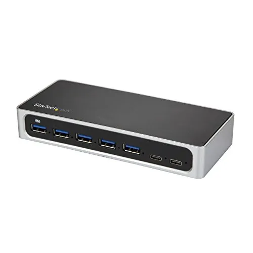 STARTECH.COM Hub USB-C a 7 Porte, 5X USB-A + 2 USB-C, USB 3.0, Hub Alimentato USB Tipo C