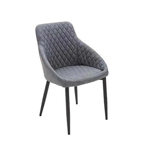 Fashion Commerce Set di 2 Poltroncine Ecopelle, Grigio a Rombi