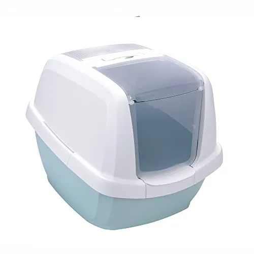 Imac Toilette Lettiera Maddy Colore Verde Acqua 62x49,5x47,5H Ideale per Gatti di Grossa Taglia