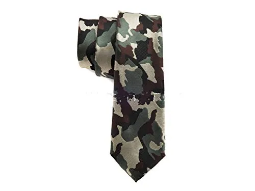 Huertuer Cravatta da Uomo, Comoda Cravatta Mimetica da Uomo per la Festa Nuziale Occasione Formale e Casual (Verde)