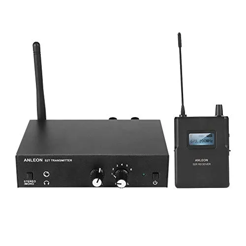 VBESTLIFE Sistema di Monitoraggio Wireless Stereo Sistema di Monitoraggio Auricolare in-Ear per ANLEON S2 UHF 670-680MHZ 100-240V per Luoghi Multi-Room, Matrimoni, DJ, ECC