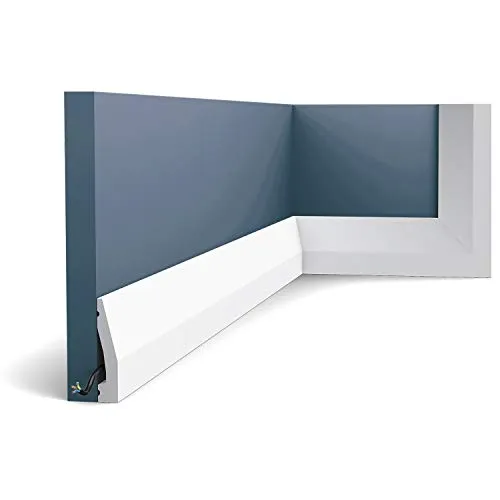 Battiscopa Orac Decor SX159 AXXENT zoccolino cornice parete profilo multifunzione design moderno bianco 2 m