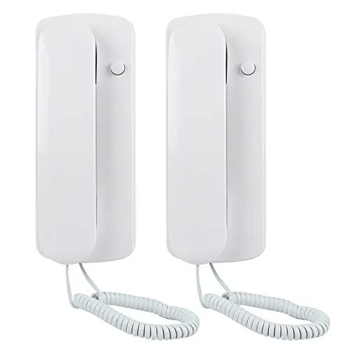 Citofono citofono bidirezionale, telefono cablato in stile Villa Home Office interfono non visivo (bianco)
