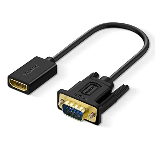 SHULIANCABLE Adattatore HDMI Femmina a VGA Maschio 1080P, Compatibile con TV Stick, Computer, Desktop, laptop (15CM)