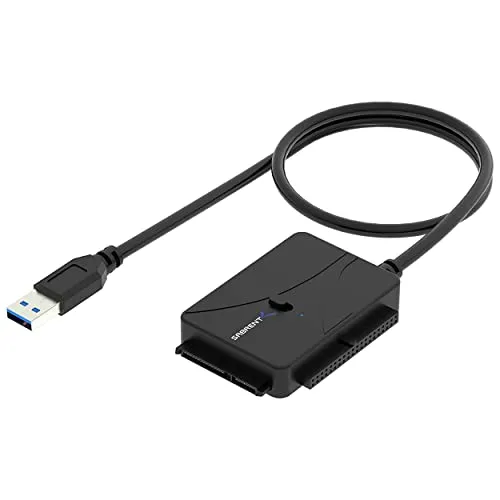 Sabrent Cavo SATA SSD/Hard disk esterno a USB 3.2 Gen 1, Adattatore SSD esterno/HDD per SATA/IDE da 2,5/3,5/5,25 pollici [con alimentatore UL e spia di stato a LED] Supporta 10 TB (USB-DS12-EU)