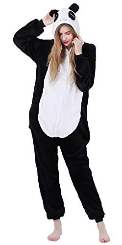 Costume Animali Cosplay Carnevale Halloween Pigiama Tuta Costumi Travestimenti per Uomo Donne Adulti Ragazza (XL (per Altezza 173-183cm), Panda)