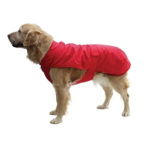 Fashion Dog Impermeabile per cani con fodera in pile, colore rosso, 33 cm