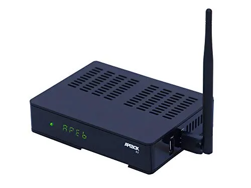 APEBOX S2 WiFi - Ricevitore satellitare Multistream H.265 FULL HD (1080p, 1x DVB-S2, 2x USB 2.0, HDMI, LAN e Antenna Wifi USB, CA Card Reader, Display LED, IR, SPDIF ottico, Cavo AV, RS232, YouTube)