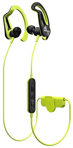 Pioneer SE-E7BT(Y) Cuffie In-Ear Bluetooth Sportive con clip (pannello di controllo, microfono, riproduzione 7 ore, resistente all'acqua (IPX4), per iPhone, smartphone Android), giallo
