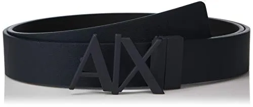 ARMANI EXCHANGE Everyday Logo Belt Cintura, Blu (Navy/Black-Navy/Black 03739), 3 (Taglia Produttore: 28) Uomo