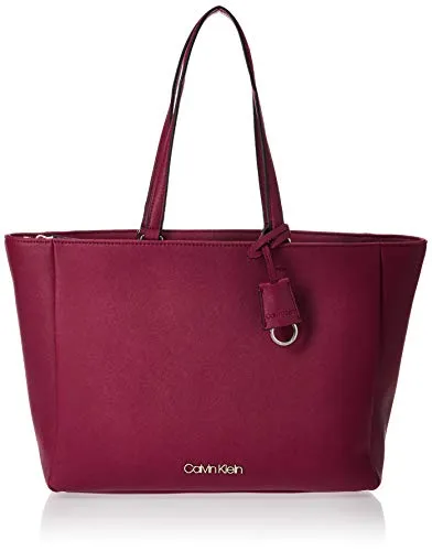 Calvin Klein Worked Shopper - Borse Tote Donna, Rosso (Tibetan Red), 13x27x47 cm (W x H L)