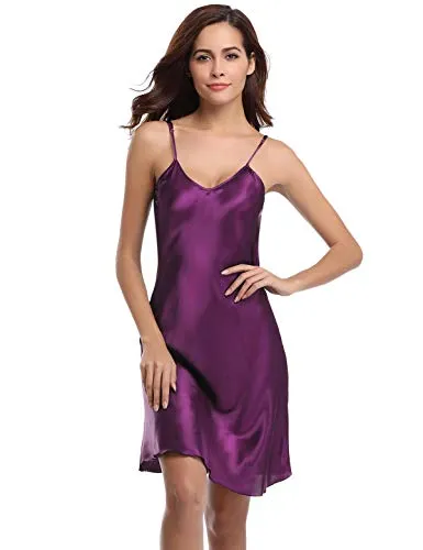 Abollria Sexy Sottoveste da Donna in Raso, Biancheria da Notte Donna