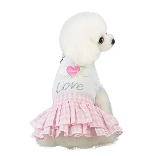 wanshop  ® Dolce Generic Cucciolo Cane Principessa Vestito Gonna di Griglia Abiti Cappotto Giacca Cosplay Costumi (S, Rosa)