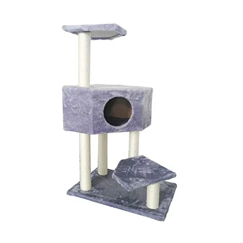 Rebecca Srl LuckyPet Tiragraffi Graffiatoio Grigio Sisal Peluche Cuccia Relax Unghie Gatti (cod. LU8045)