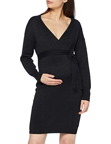 Mamalicious MLELVA Tess L/S Knit ABK Dress 2F A. Vestito, Nero, L Donna