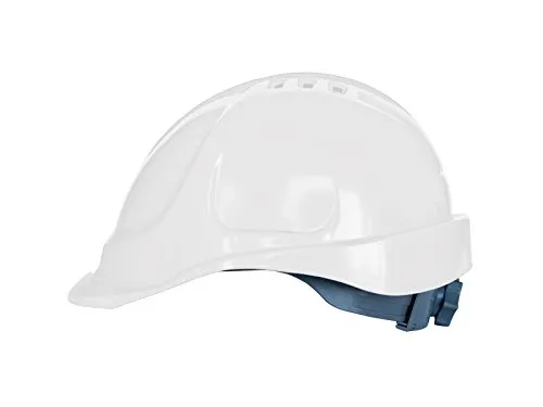 Elmetto lavoro con regolazione a scorrimento, Casco da Lavoro Casco di Protezione Casco per Cantiere (Bianco)