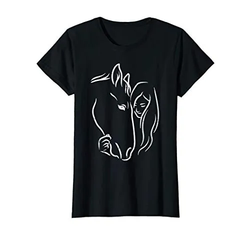 Cavallo Ragazza Horse And Girl Horseback Riding Women Regalo Maglietta