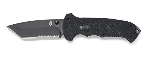 Gerber Coltello a serramanico Tanto, Lunghezza lama: 9,66 cm, 06 Fast AO Folder, Acciaio inox, Nero, 31-003637