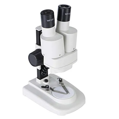 KKmoon Microscopio Binoculare 20X Microscopio in Metallo con Luci a LED per Bambini e Studenti, Microscopio Sperimentale di Scienza Biologica Educative e Studente Regalo