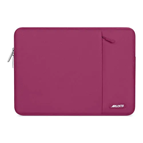 MOSISO Tablet Sleeve Custodia Compatibile con iPad PRO 11 Pollici (3rd Gen) M1 5G 2021-2018/2020 10,9 Air 4/10,2 8th/7th Gen/10,5 Air 3/9,7, Poliestere Verticale Borsa con Tasca, Vino Rosso