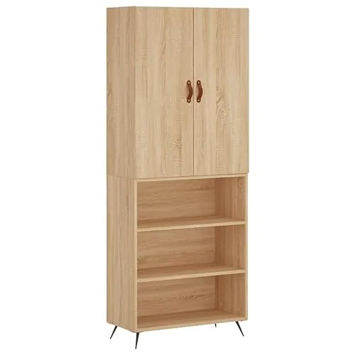 vidaXL Credenza Rovere Sonoma 69,5x34x180 cm in Legno Multistrato