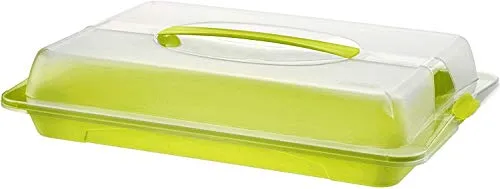 Rotho John Maggiordomo da Festa con Cappuccio e Maniglia, Plastica (PP) senza BPA, Verde/Trasparente, 43.5 x 29.5 x 9.0 cm