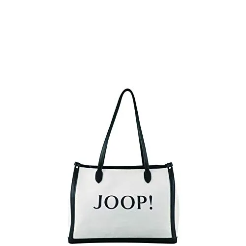 Joop! Lelia Shopper da donna in cotone, colore nero, cucitura decorativa, telaio con chiusura lampo