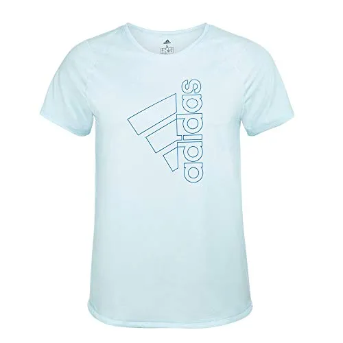 adidas Tech Bos T-Shirt, Donna, Skytin/GloBlu, XL