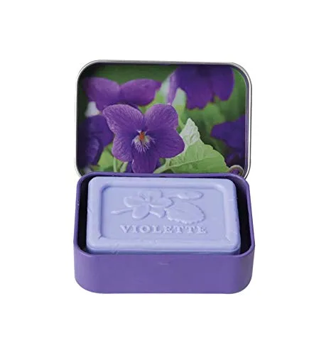 Esprit Provence Piccola Saponetta alla Violetta | Saponetta in Cofanetto di Metallo | Sapone Profumato Armadio - 1 x 60 Grammi