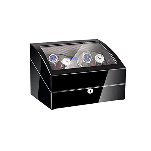 Automatico Guarda Winder 4+6 LED Legno Orologio Box Alimentato A Batteria E AC Adapter Box Legno Lusso Storage Case